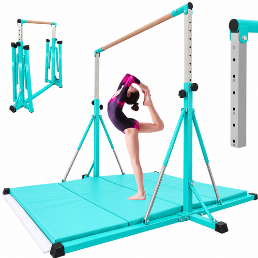 Barra de Gimnasia Artística Plegable Deluxe con Colchoneta TheraMove – Purple
