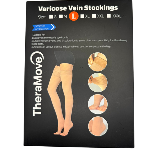 Medias de Compresión Médica TheraMove Hasta el Muslo – Talla XL