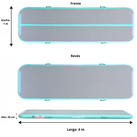 Air Track TheraMove 4m Celeste y Gris