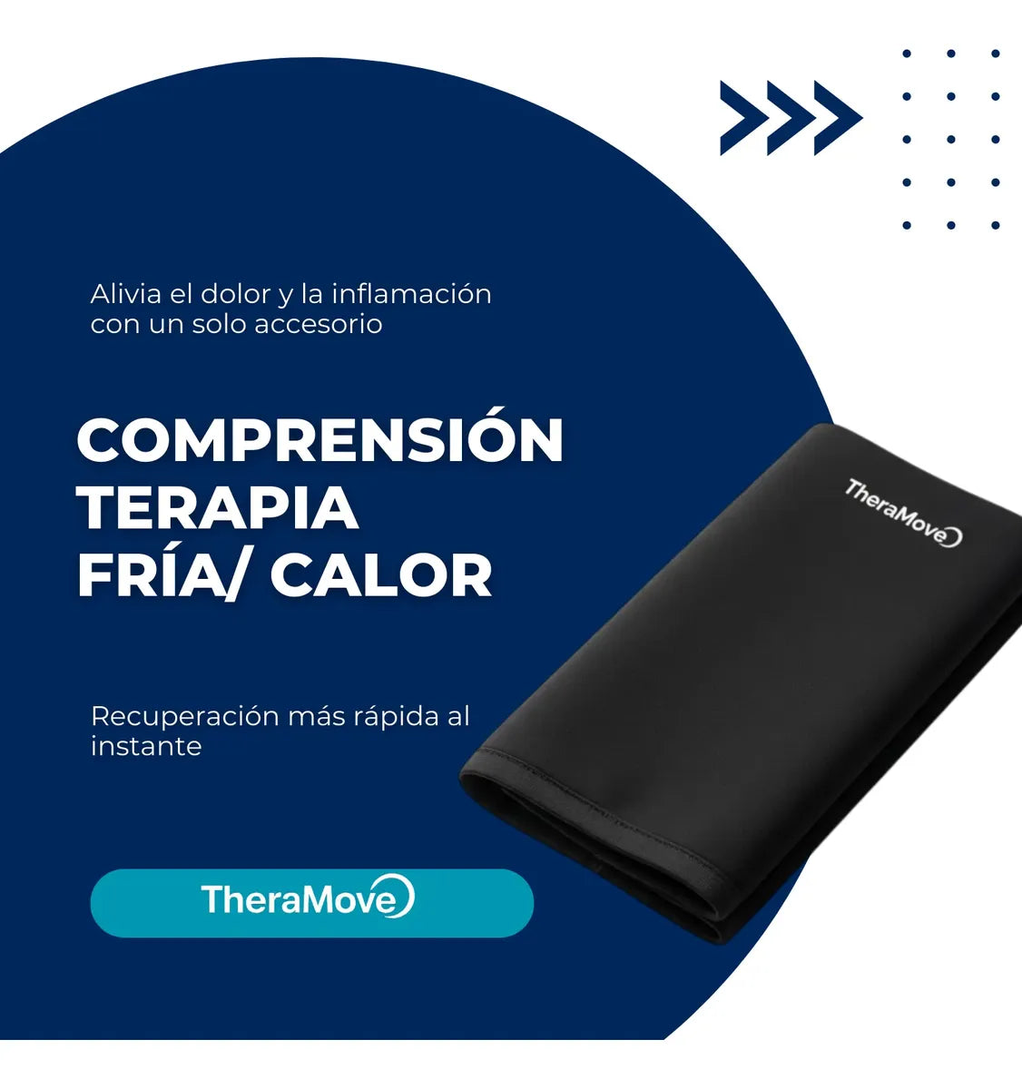Manga de Compresión con Gel Frío/Calor para Rodilla y Brazo | Alivia Dolor y Lesiones | TheraMove