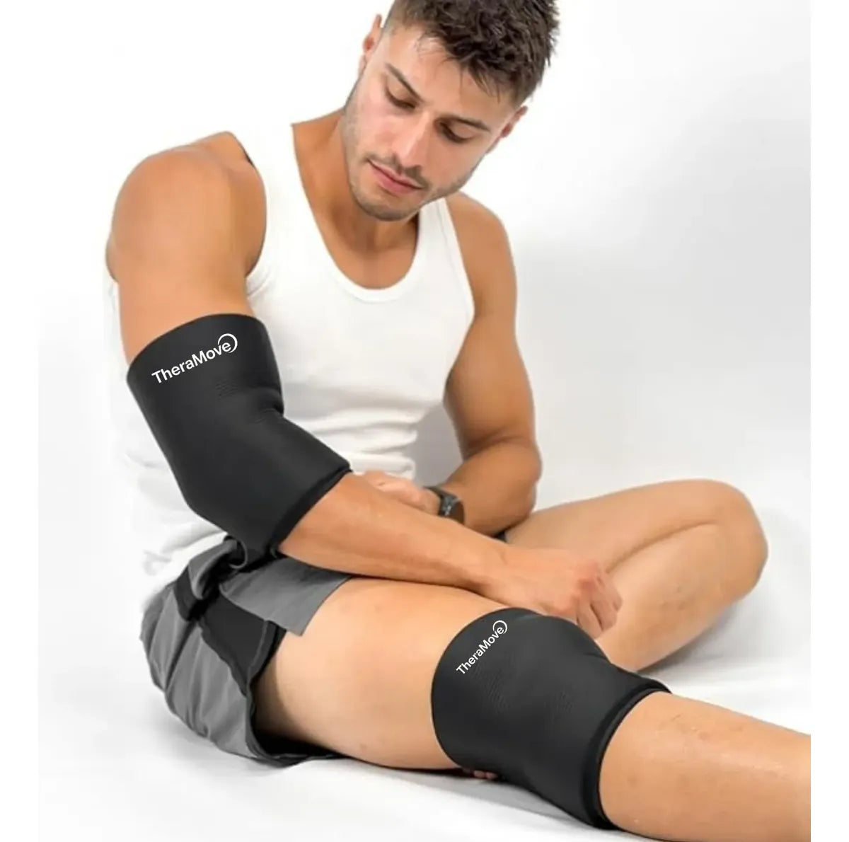 Manga de Compresión con Gel Frío/Calor para Rodilla y Brazo | Alivia Dolor y Lesiones | TheraMove
