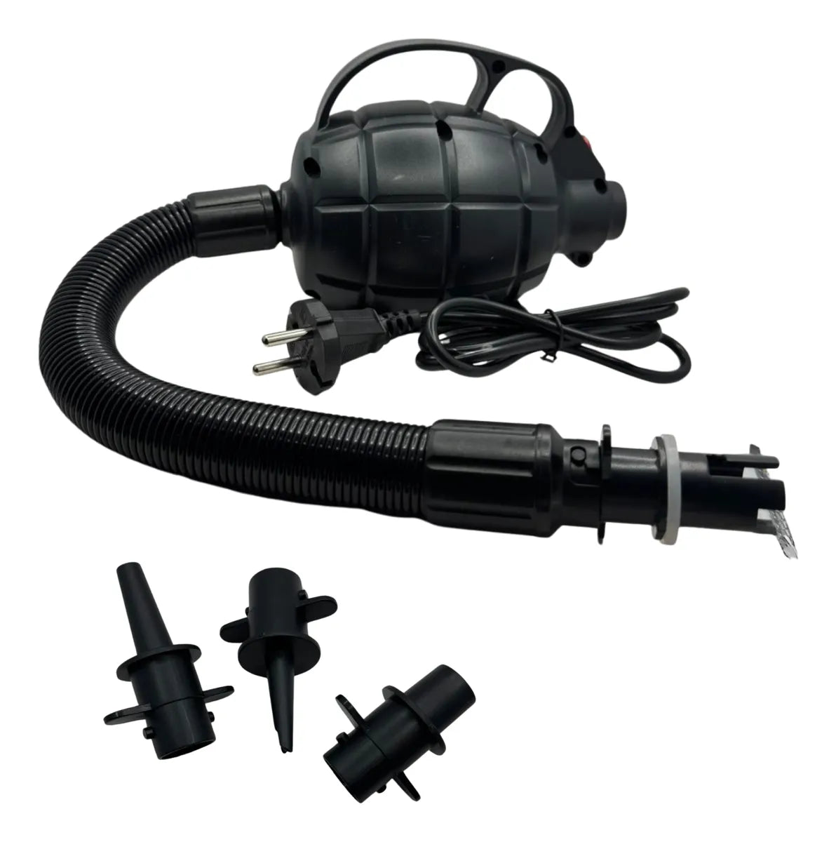 Inflador Eléctrico Air Track Portátil Negro 3 Boquillas