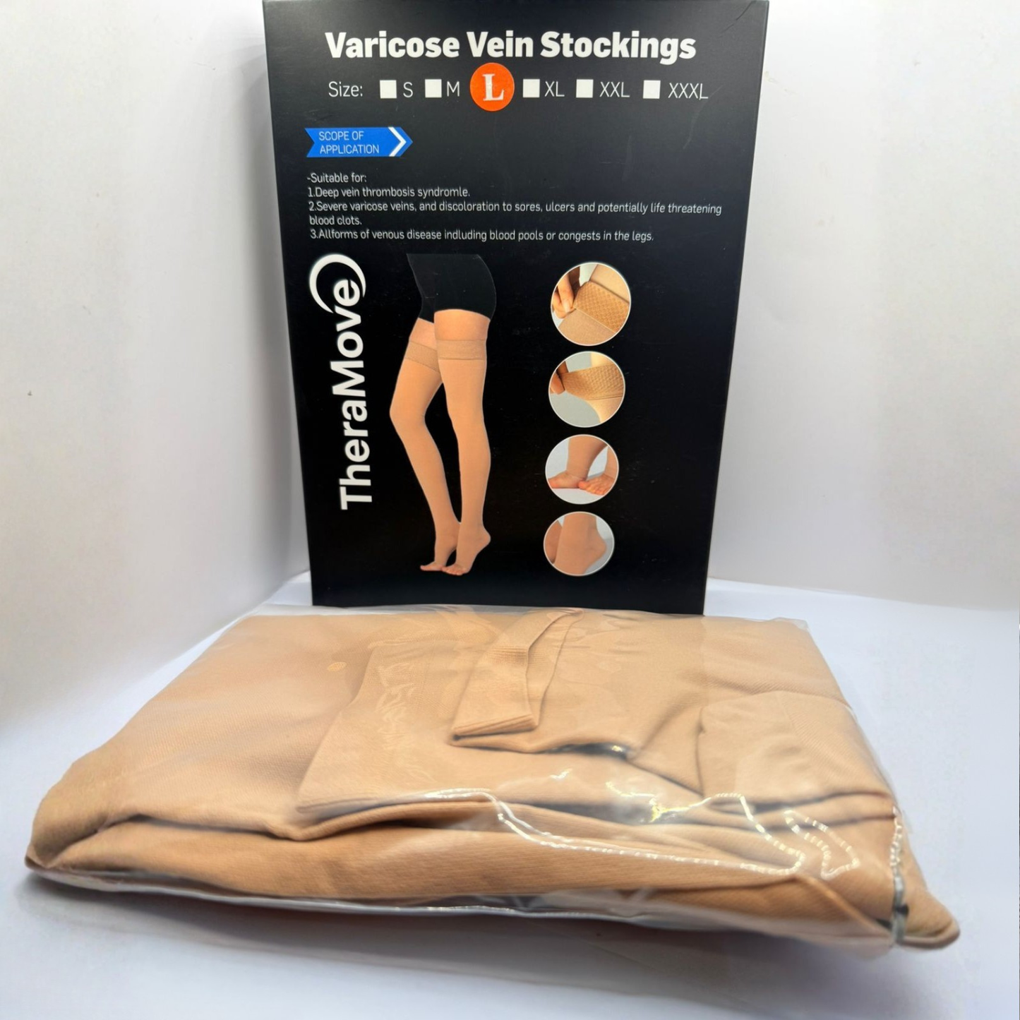 Medias de Compresión Médica TheraMove Hasta el Muslo Talla M