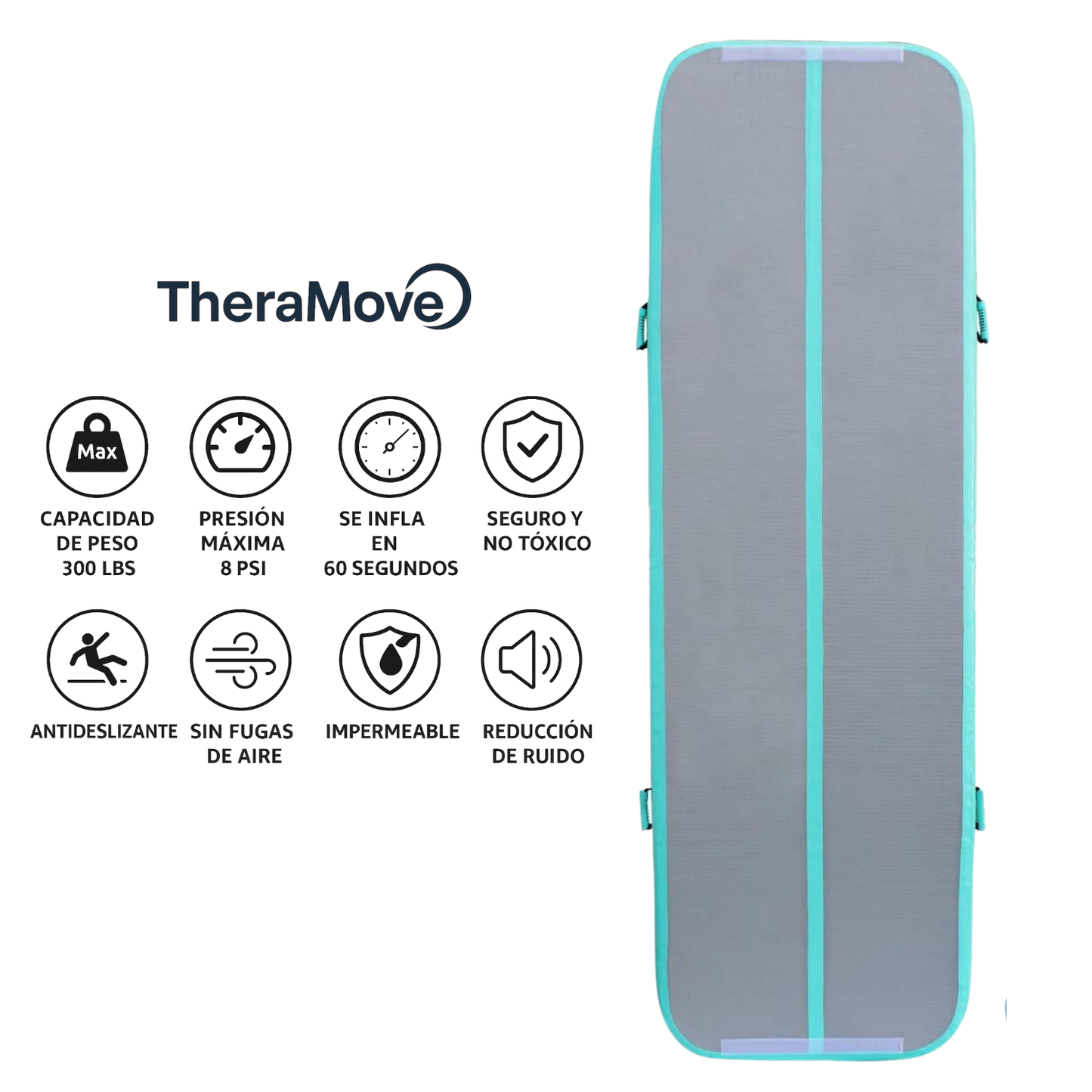 Air Track 4m x 10 cm de espesor -  Celeste