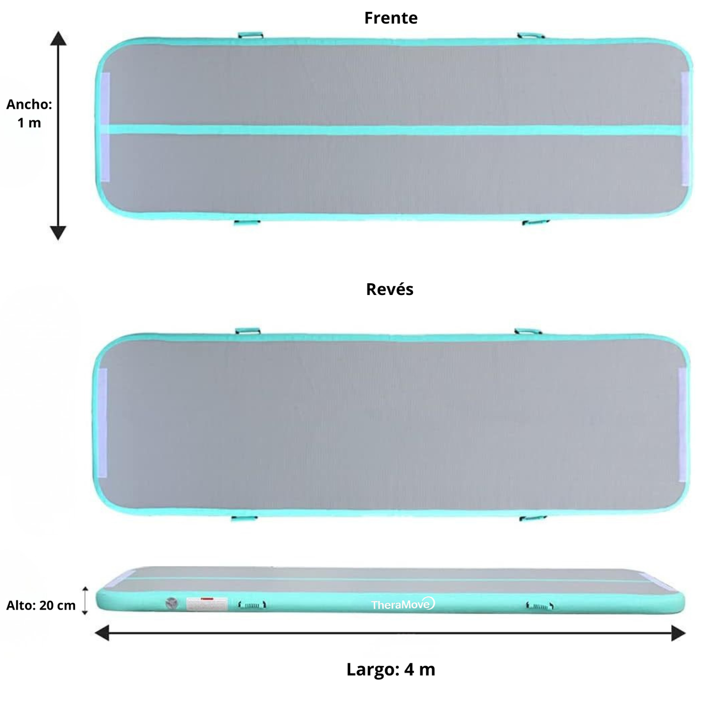 Air Track TheraMove 4m Celeste y Gris