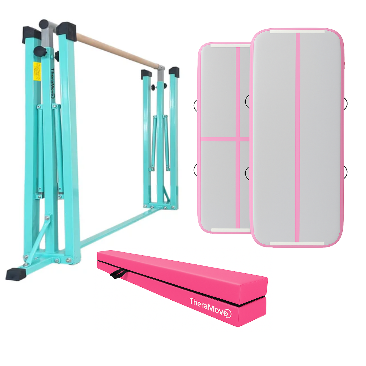 Combo Power Rosa Calipso - Barra Plegable + Airtrack 4M + Viga